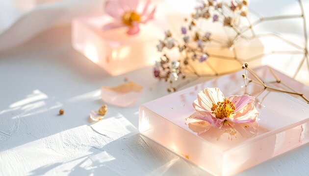 Resin-Kunst mit getrockneten Blumen