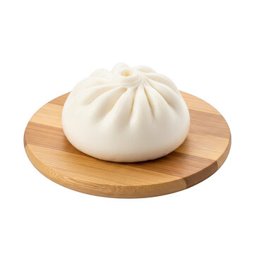 Steamed baozi dumpling isolated on transparent background
