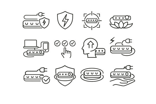 Icon form vector strip clean choice power lightning mindful protector trusted