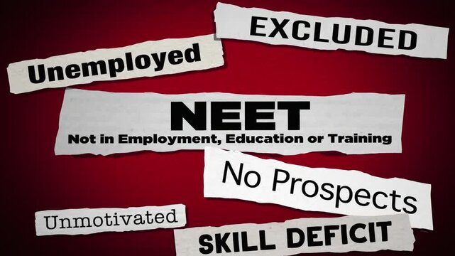 NEET Not in Employment Education or Training News Headlines 3d Animation