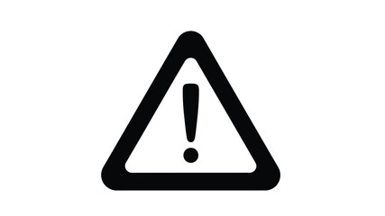 Simple black and white triangular warning sign with an exclamation point inside