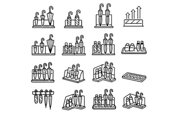 Umbrellas system grouping compact vector easy clarity sorting icon umbrella organization