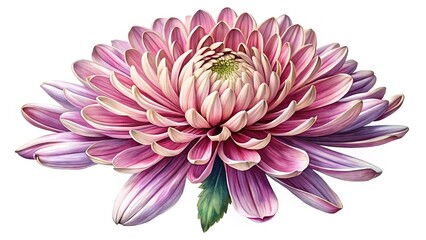 Exquisite closeup of a chrysanthemum flower with delicate pink and white petals