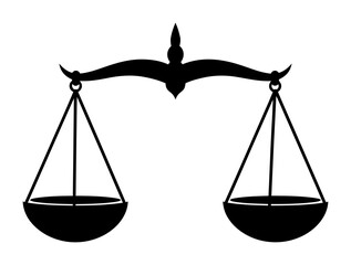 Minimalist Libra Zodiac Scales Silhouette Vector Illustration