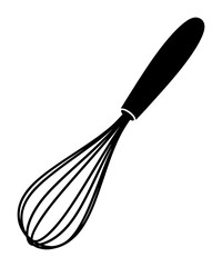 Minimalist Whisk Silhouette - Vector Illustration