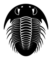 Trilobite Silhouette Vector Illustration on White Background © Tharindu
