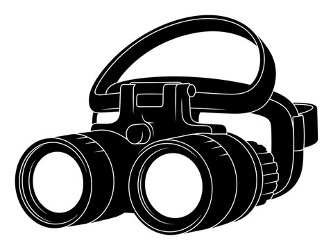 Minimalist Night Vision Goggles Silhouette Vector Illustration