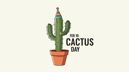 Celebrate Cactus Day with a happy cactus in a pot
