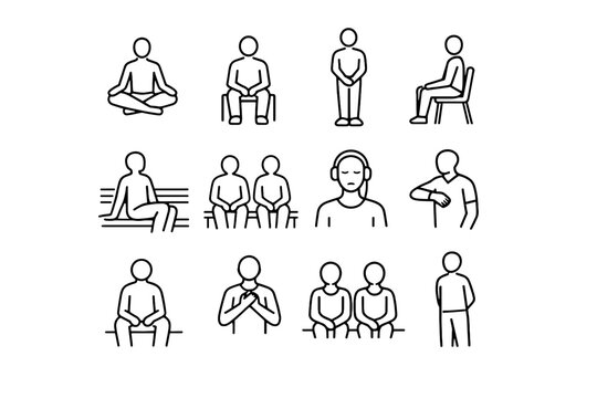 Readiness vector icon presence patience clarity start stillness icons waiting quiet concept