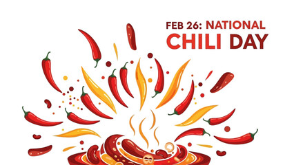 Vibrant chili peppers celebrating National Chili Day on February 26