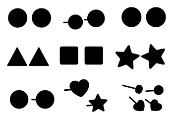 Minimalist Earrings Studs Silhouette Vector Illustration