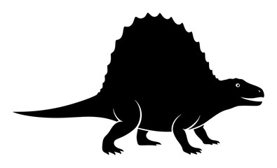 Dimetrodon Silhouette Vector Illustration Minimalist Design