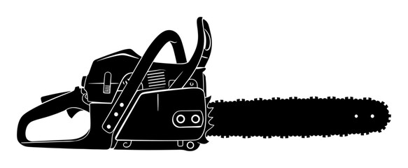 Chainsaw Silhouette - Minimalist Vector Illustration