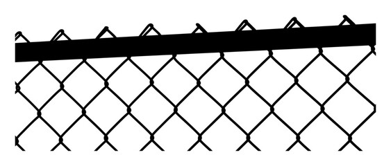 Chain Link Fence Silhouette Vector Illustration