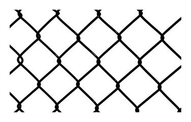 Chain Link Fence Silhouette Vector Illustration