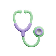 3D Stethoscope Icon Doctor Healthcare Equipment
