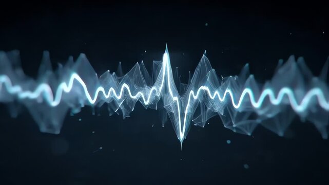 Display of Dynamic Abstract Waveforms Moving Across a Dark Background