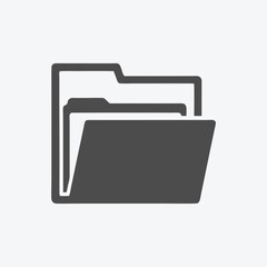 Black folder contains document icon represents file management and data organization effectively