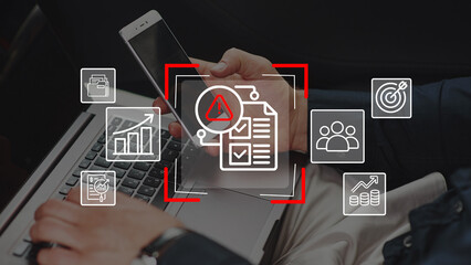 Business Risk Management and Investment Control via Mobile Technology with Strategy and Forecast Icons