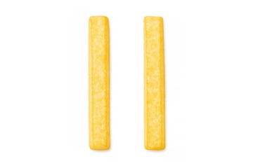 French fries forming a creative pause symbol on a transparent background, representing a break from daily routines and fast food