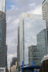 Naklejka premium south elevation of Sun Life Financial at One York (also called Sun Life Financial Tower / One York Street), designed by Sweeny Sterling Finlayson & Co. Architects Inc, Toronto