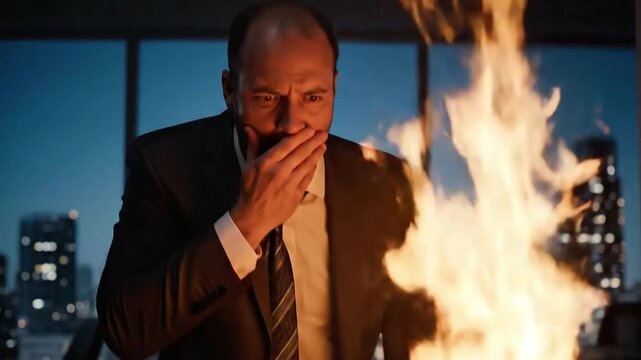 CEO Burns Piles of Documents