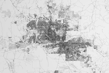 Obraz premium Map of the streets of Phoenix (Arizona, USA) on white background. 3d render, illustration