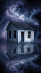 a small house made of silve