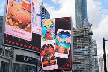 Naklejka premium Netflix digital advertising at Sankofa Square, Toronto