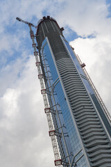 Naklejka premium SkyTower at Pinnacle One Yonge, a 106-storey, mixed-use residential and retail tower at 1 Yonge St, Toronto’s waterfront, designed by Hariri Pontarini Architects for Pinnacle International
