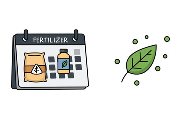 Garden Fertilizer Application Schedule on Calendar with Plant