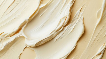 A close-up view of a scrumptious dessert, possibly cheesecake or ice cream, garnished with a drizzle of caramel and sprinkled with nuts.