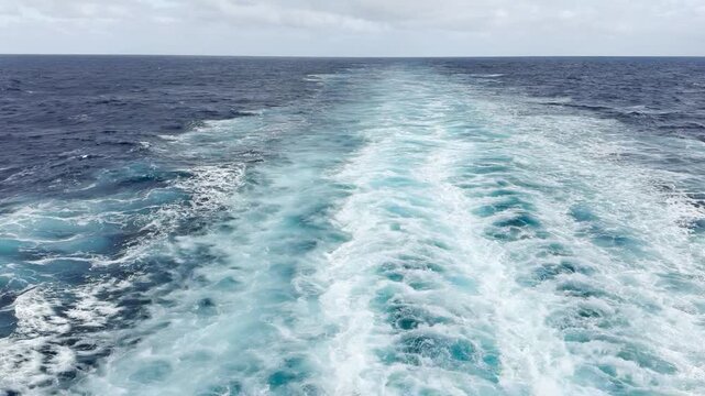 Cruise Ship Aft Hypnotic Sea Waves