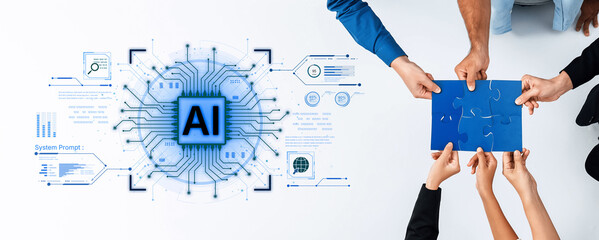 A futuristic AI core processor and system analytics dashboard. This concept highlights the raw processing power of AI for deep data analysis, system diagnostics, and global network monitoring. Fermion
