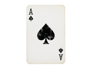 Black and White Playing Card Ace of Spades with Minimalist