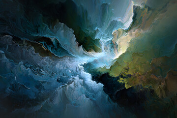 Abstract Colorful Wavy Background with Flowing Curved Shapes and Smooth Gradients