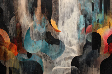 Abstract Colorful Wavy Background with Flowing Curved Shapes and Smooth Gradients