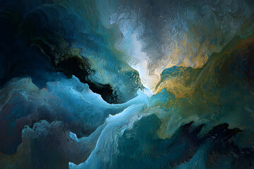 Abstract Colorful Wavy Background with Flowing Curved Shapes and Smooth Gradients