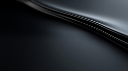 Luxury black abstract flowing fabric texture background with soft waves