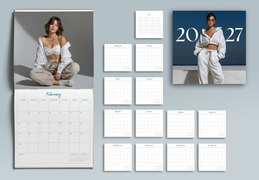 Minimalist Wall Calendar Layout for 2027