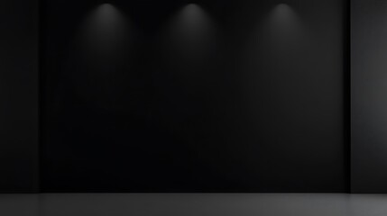 Dark minimal black abstract background with empty podium stage for product display