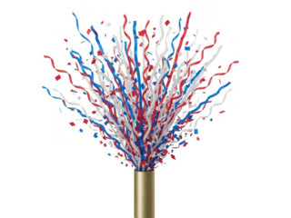 Bright Multicolored Firework Sparkler Explosion with Red White Blue and Gold Streaks