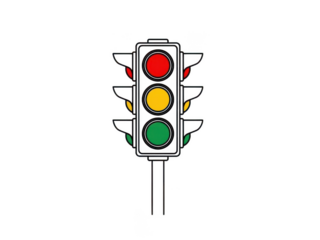 Bright Traffic Light Signal Showing Red Yellow and Green Colors