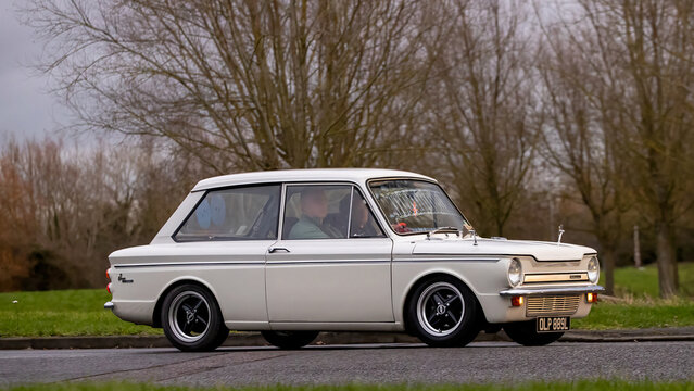 Milton Keynes,Bucks,UK - Jan 1st 2026: 1972 Hillman Super Imp  classic car driving on a British road
