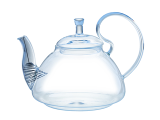 transparent glass vase of laconic shape, isolated on a white background