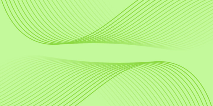 Abstract background with waves and lines. Minimalistic green background for poster, brochure, flyer, cover page. Medium banner size. Vector element for design. Spring and summer vibes. Nature