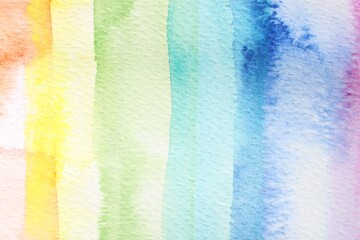 Fototapeta premium Abstract colorful watercolor painting on white paper, top view