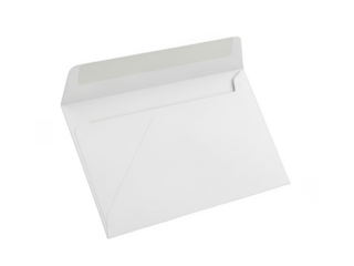 Empty White Cardboard Mailer Envelope With Self Adhesive Flap On Black Background