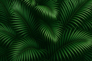 Naklejka premium Palm leaf macro Green tropical foliage forming natural background with texture