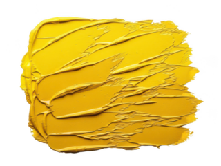 Golden Yellow Abstract Paint Stroke Texture with Rough Brushwork and Glossy Finish